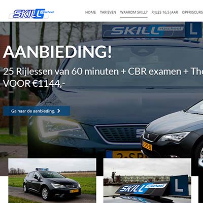 A screenshot of the new Driving School Skill website